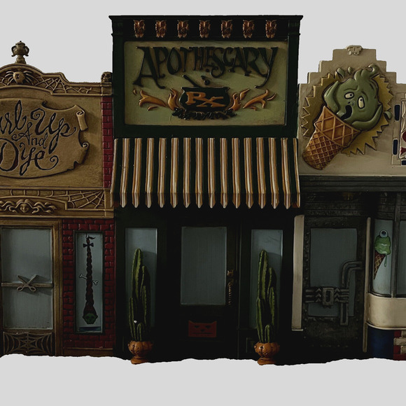 2005 Hallmark Haunting Collection Dead Wood Shops Ghost Town Lighted Box Table - Picture 5 of 16